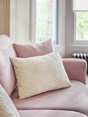 Natural 40 x 59cm Cut Velvet Floral Print Cushion - Image 3 of 8