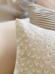 Natural 40 x 59cm Cut Velvet Floral Print Cushion - Image 5 of 8