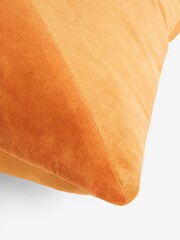 Ochre/Cream 50 x 50cm Multi Patchwork Velvet Cushion - Image 6 of 6