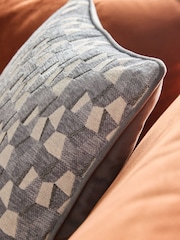 Blue 43 x 43cm Oscar Geo Cushion - Image 2 of 5