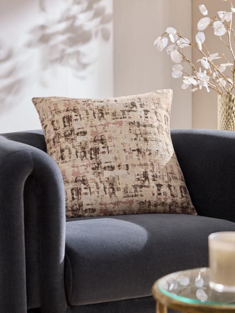 Pale Pink Timeless Chic Woven Abstract Cushion - Image 1 of 5