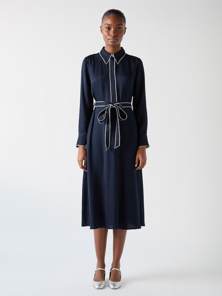 LK Bennett Elise Viscose Edge Stitch Detail Shirt Dress - Slika 1 iz 4