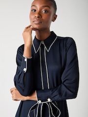 LK Bennett Elise Viscose Edge Stitch Detail Shirt Dress - Slika 4 iz 4