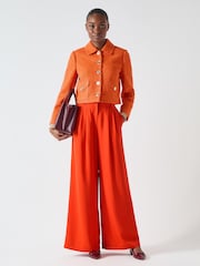 LK Bennett Blue Vita Tweed Light Check Coat - Image 1 of 4
