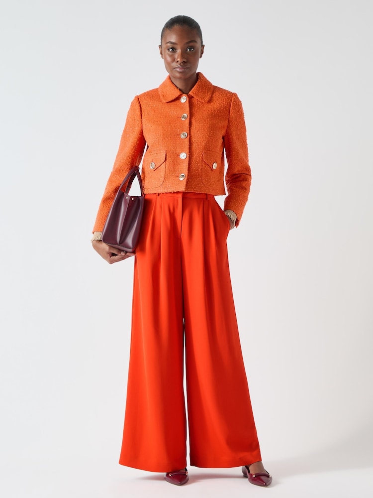 LK Bennett Blue Vita Tweed Light Check Coat - Image 1 of 4