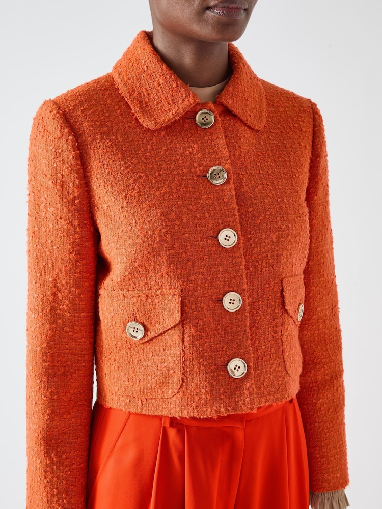 LK Bennett Blue Vita Tweed Light Check Coat - Image 4 of 4 LK Bennett Blue Vita Tweed Light Check Coat - Image 4 of 4