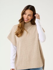 Cream Loose Fit Natural CRStari Slipover Turtleneck Jumper - Image 1 of 5