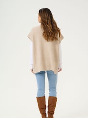 Cream Loose Fit Natural CRStari Slipover Turtleneck Jumper - Image 3 of 5