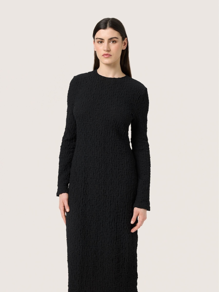 Soaked in Luxury SLDauphine Long Sleeves Black Midi Dress - Image 1 of 4