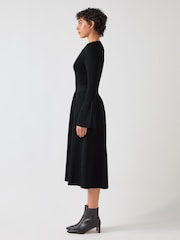 LK Bennett Black Tabatha Sculptured Milano Knitted Dress - Image 3 of 4