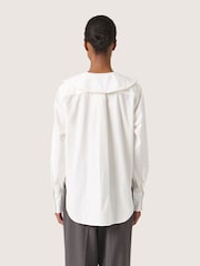 Soaked in Luxury SLDivia Puritan Collar Long Sleeve 100% Cotton White Shirt - Image 2 of 6