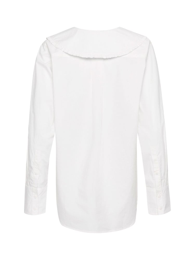 Soaked in Luxury SLDivia Puritan Collar Long Sleeve 100% Cotton White Shirt - Image 6 of 6