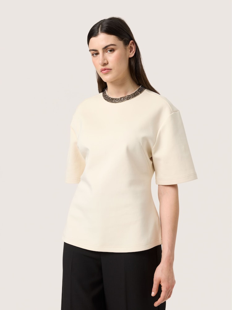 Soaked in Luxury SLMagana Glitter Short Sleeves Blouse - Image 1 of 6