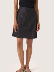 Soaked in Luxury Silver SLCahlina Above Knee Metallic Skirt - Image 1 of 4