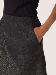 Soaked in Luxury Silver SLCahlina Above Knee Metallic Skirt - Image 4 of 4