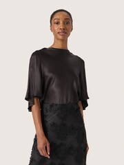Soaked in Luxury SLMilu Cowl Neck Flutter Sleeves Blouse - Image 1 of 6