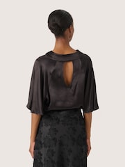 Soaked in Luxury SLMilu Cowl Neck Flutter Sleeves Blouse - Image 2 of 6