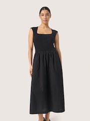 Soaked in Luxury Simone Fit Flare Midi Black Dress - Image 1 of 6