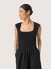 Soaked in Luxury Simone Fit Flare Midi Black Dress - Image 2 of 6