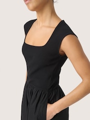 Soaked in Luxury Simone Fit Flare Midi Black Dress - Image 3 of 6
