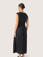 Soaked in Luxury Simone Fit Flare Midi Black Dress - Image 4 of 6