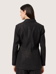 Soaked in Luxury SLCahlina Single Breasted Glitter Black Blazer - Image 2 of 6