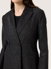 Soaked in Luxury SLCahlina Single Breasted Glitter Black Blazer - Image 4 of 6