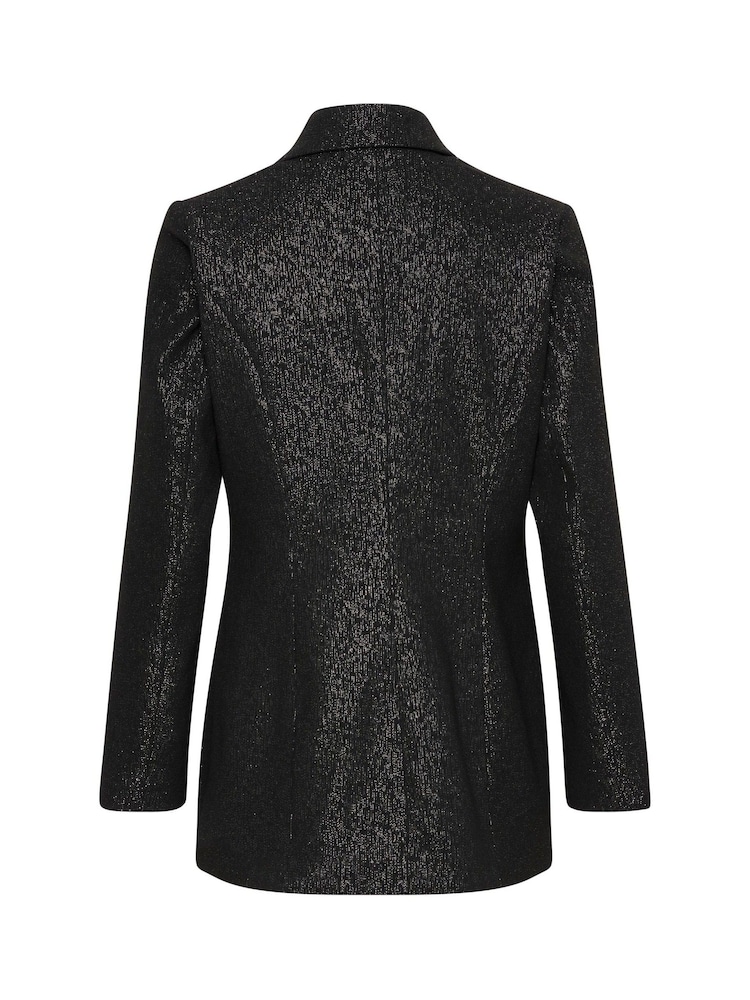 Soaked in Luxury SLCahlina Single Breasted Glitter Black Blazer - Image 6 of 6