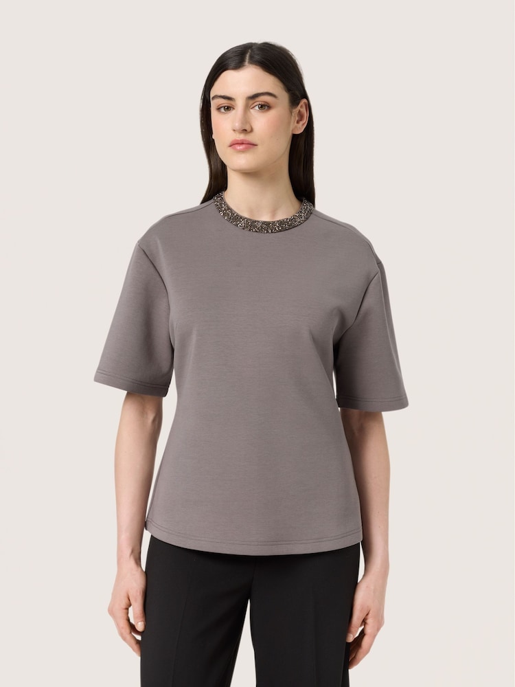 Soaked in Luxury SLMagana Glitter Short Sleeves Blouse - Image 1 of 6