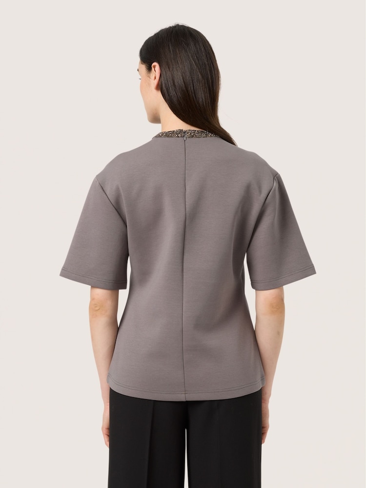 Soaked in Luxury SLMagana Glitter Short Sleeves Blouse - Image 2 of 6