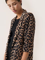 Soaked in Luxury SLShirley Printed Open Front Brown Blazer - Image 4 of 6