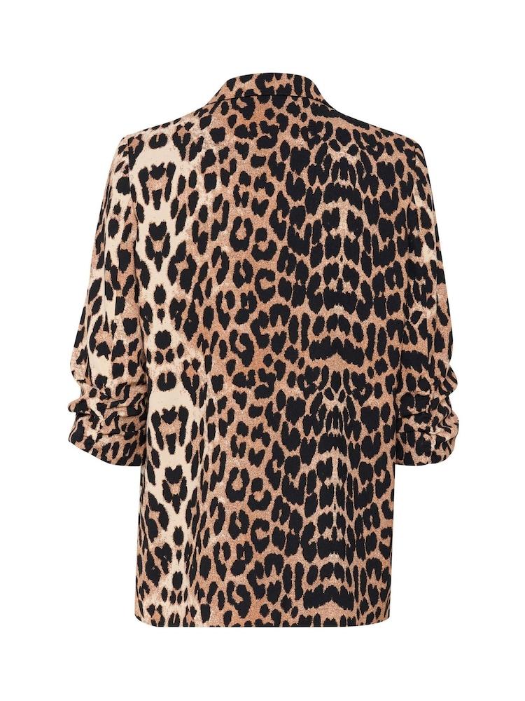 Soaked in Luxury SLShirley Printed Open Front Brown Blazer - Image 6 of 6