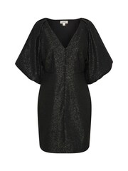 Soaked in Luxury SLCahlina Metallic V-Neck Black Mini Dress - Image 3 of 4