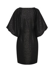 Soaked in Luxury SLCahlina Metallic V-Neck Black Mini Dress - Image 4 of 4