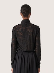 Soaked in Luxury SLCamine Turtleneck Lace Black T-Shirt - Image 2 of 6