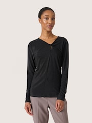 Soaked in Luxury Skylara Knotted Long Sleeve Glitter Top - Image 1 of 1