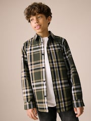 Green Long Sleeve Cotton Check Shirt (3-16yrs) - Image 1 of 9