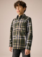 Green Long Sleeve Cotton Check Shirt (3-16yrs) - Image 3 of 9