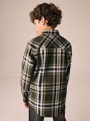 Green Long Sleeve Cotton Check Shirt (3-16yrs) - Image 4 of 9