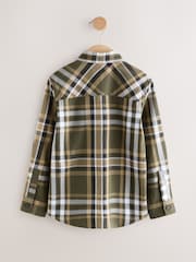 Green Long Sleeve Cotton Check Shirt (3-16yrs) - Image 6 of 9