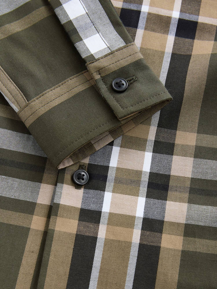 Green Long Sleeve Cotton Check Shirt (3-16yrs) - Image 9 of 9