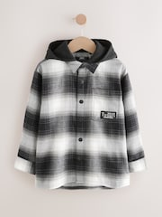 Mono Core Long Sleeve Check Hooded Shirt (3-16yrs) - Image 5 of 8