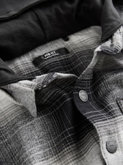 Mono Core Long Sleeve Check Hooded Shirt (3-16yrs) - Image 7 of 8