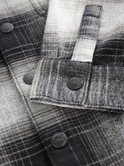 Mono Core Long Sleeve Check Hooded Shirt (3-16yrs) - Image 8 of 8