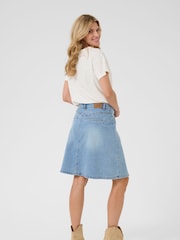 Cream Medium Blue A-Line Denim Skirt - Image 3 of 6