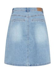 Cream Medium Blue A-Line Denim Skirt - Image 6 of 6