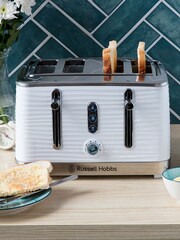 Russell Hobbs White Inspire 4 Slice Toaster - Image 1 of 1