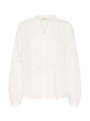Cream CROlivia V-Neck Floral Design 100% Cotton White Shirt - Image 5 of 6