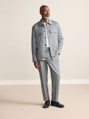 Grey Signature Regular Tapered 100% REDA Marino Wool Smart Trousers With Elasticated Back - Image 3 of 11
