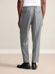 Grey Signature Regular Tapered 100% REDA Marino Wool Smart Trousers With Elasticated Back - Image 4 of 11